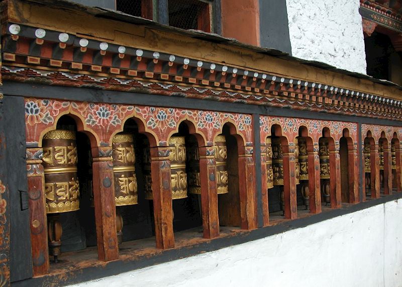 Prayer wheels at the King's Memorial chorten, Thimpu