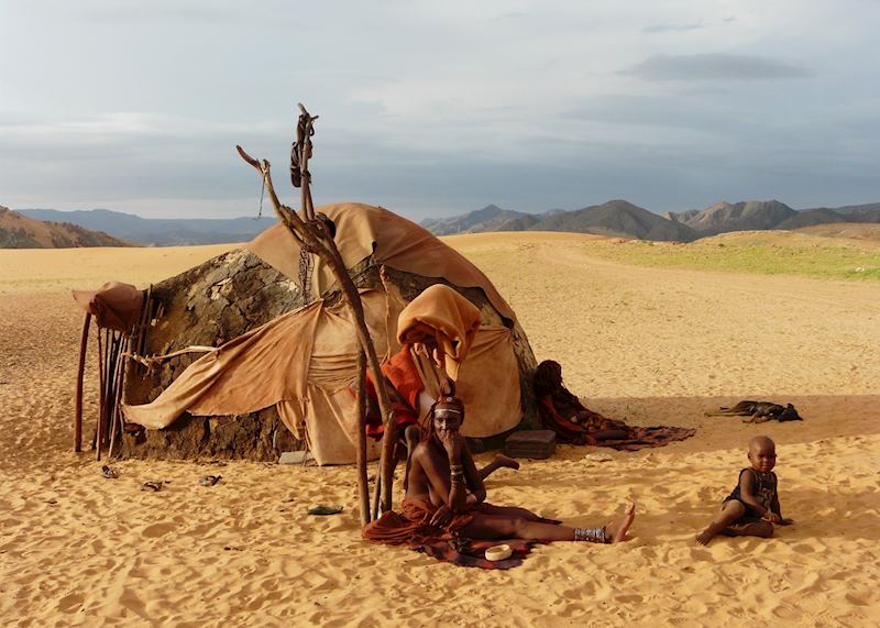 Himba settlement near Serra Cafema, Namibia