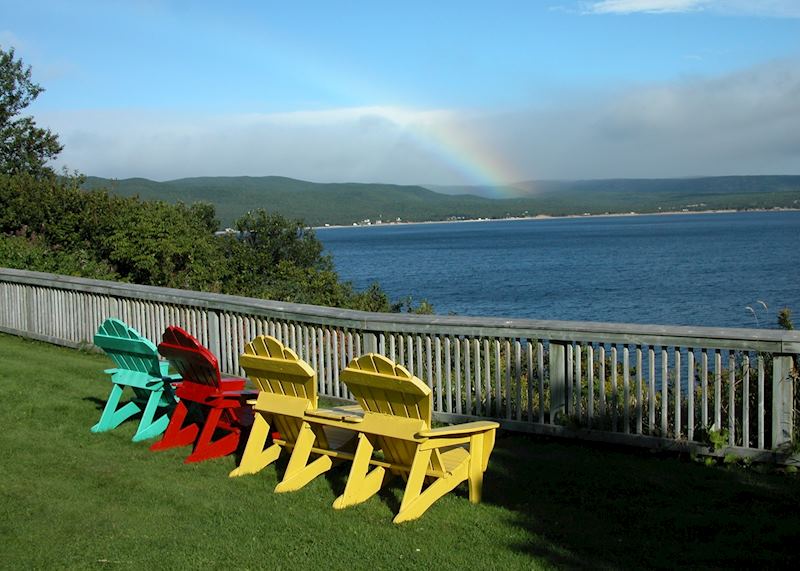 Deck chairs at Ingonish, Nova Scotia