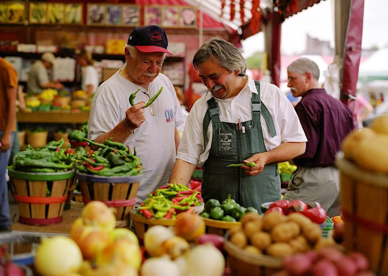 Market traders at Jean Talon Market, Montréal