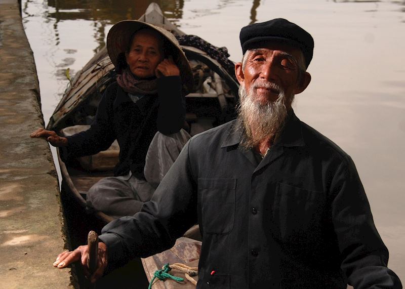 Vietnamese boat people in Hoi An, Vietnam