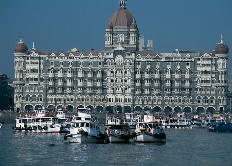 The Taj Mahal Palace hotel viewed from Back Bay, Mumbai