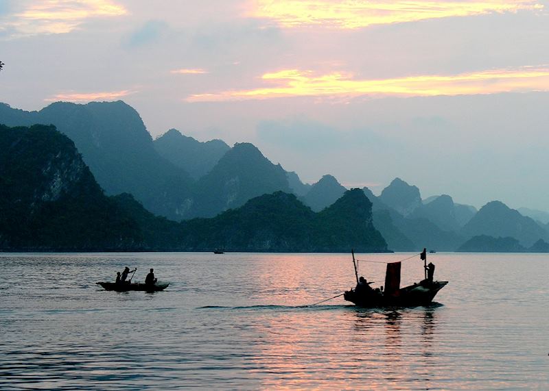 Fisherman in Halong Bay, Vietnam