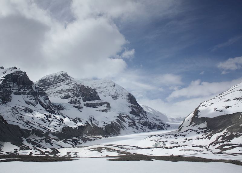 Athabasca glacier from the Icefields Parkway