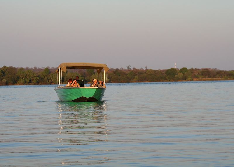 Sunset boat cruise on the Zambezi River, Livingstone