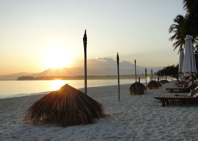 Sunset from the beach at Tugu Lombok