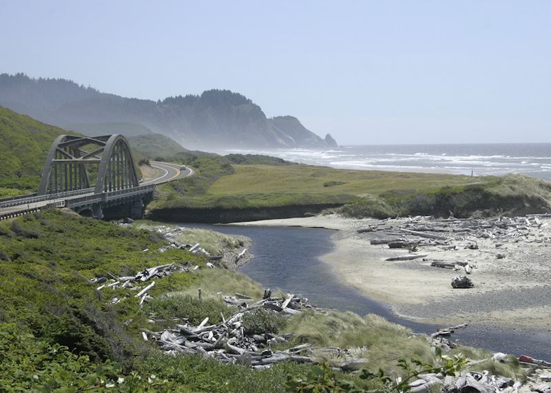 The Big Creek Bridge along the Oregon coast near Florence