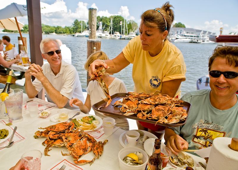 Lunch at The Crab Claw restaurant, St. Michaels