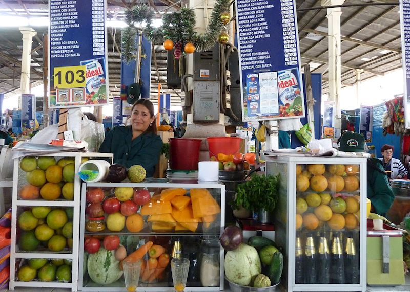 San Pedro market juice stall, Cuzco