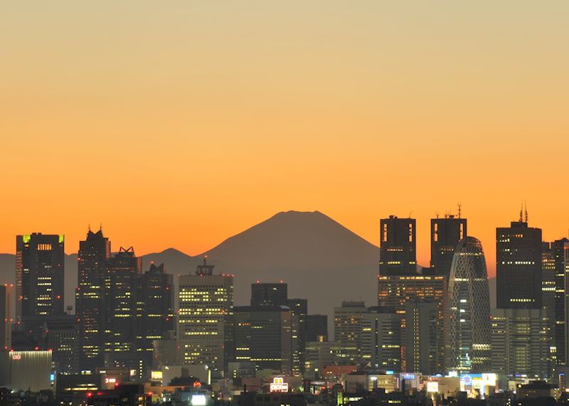 Tokyo sunset with Mount Fuji