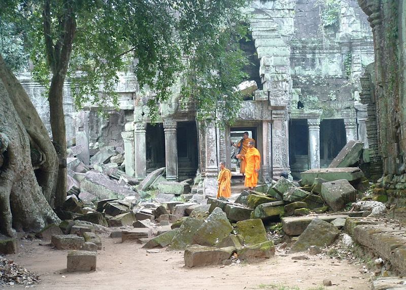 Monks at Ta Phrom, Cambodia