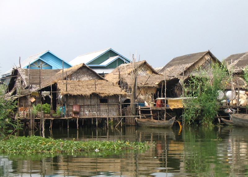 Traditional stilted houses at Kompong Phluk on the Tonle Sap Lake, Siem Reap