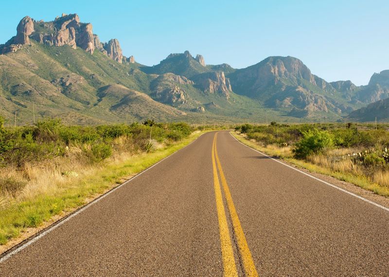 Road in the Chisos Mountains, Big Bend National Park, Texas