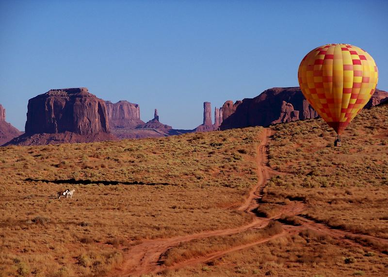 Hot air ballooning over Monument Valley