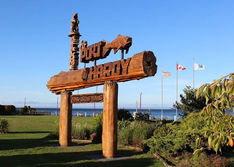 Port Hardy welcome sign, Canada