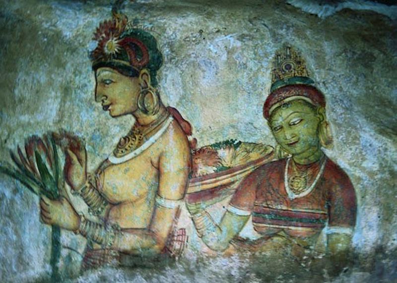 Wall frescos, Sigiriya, Sri Lanka