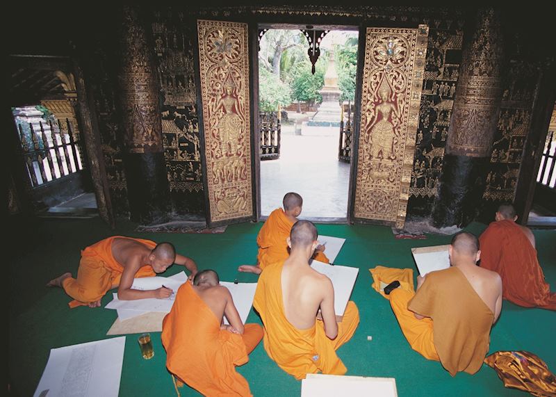 Monks studying, Luang Prabang