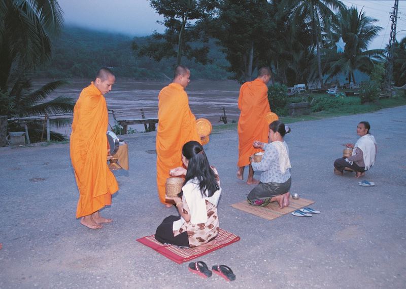Monks collecting alms, Luang Prabang