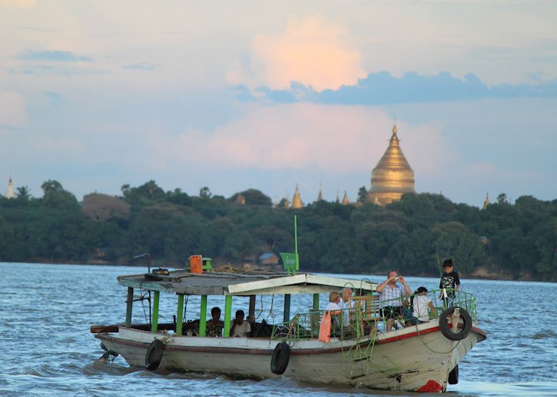 Sunset on the Ayeyarwady, Bagan, Myanmar