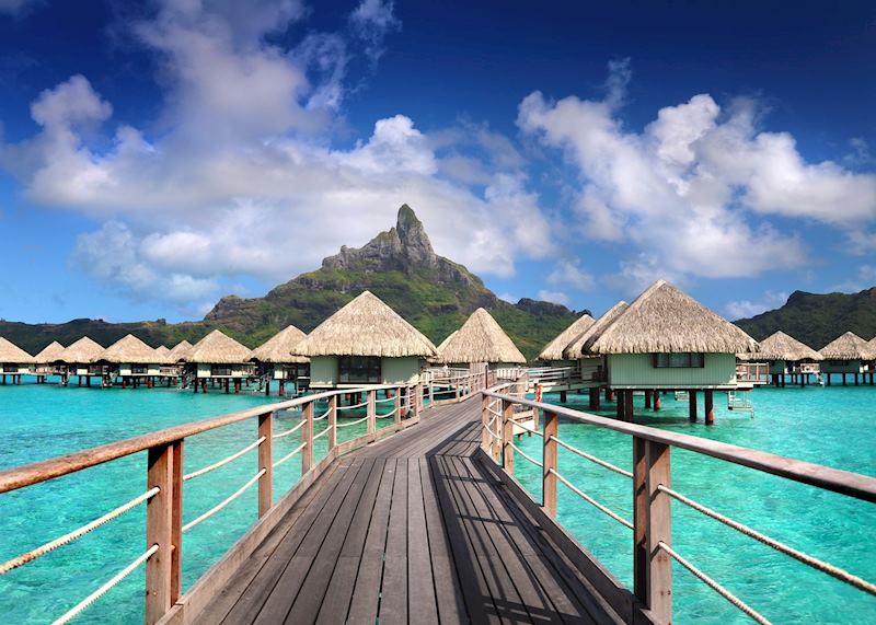 Overwater bungalows in Bora Bora