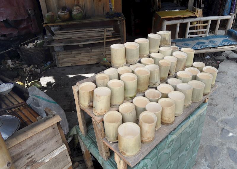 Bamboo tea cups, Bandung Indonesia