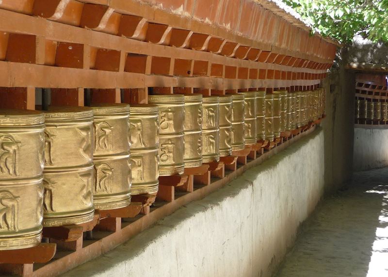 Prayer wheels at Alchi Choskhor