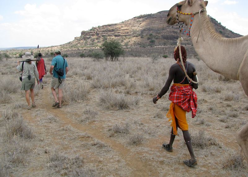 Walking from Tumaren Camp, Karisia Hills, Kenya