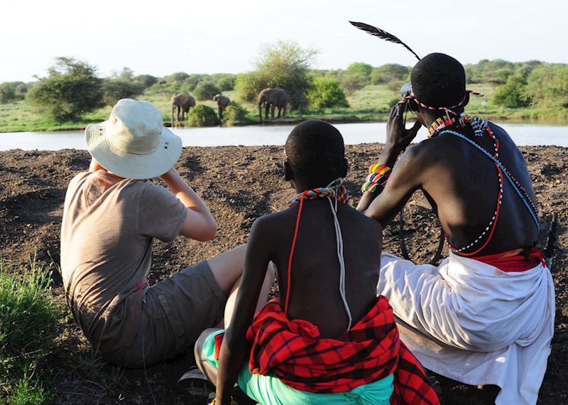 Walking from Tumaren Camp, Karisia Hills, Kenya
