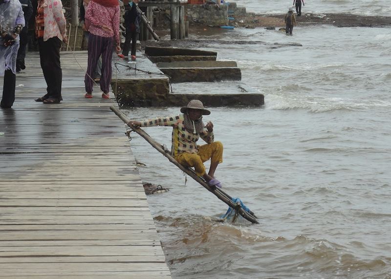 Local crab fisher woman, Kep