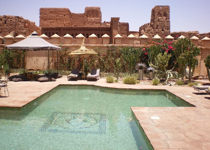 Pool Area at Ksar Ighnda in Ouarzazate