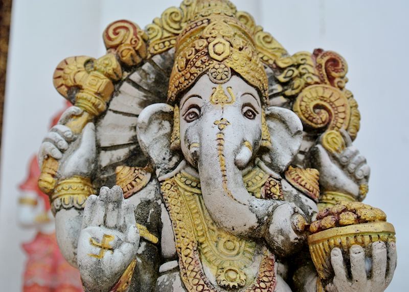 Elephant figure on Chiang Mai Temple, Thailand