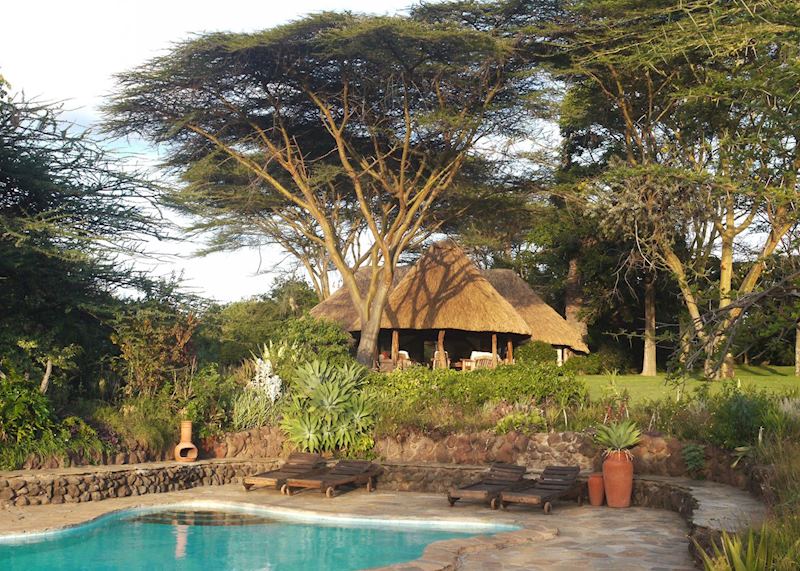 Looking back to Lewa House from the swimming pool