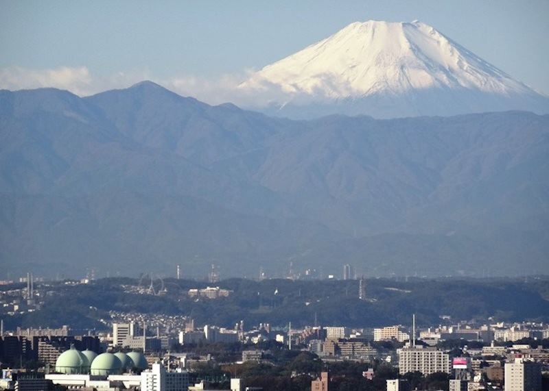 View of Mount Fuji on a clear day from the Tokyo Metropolitan Government Observatories