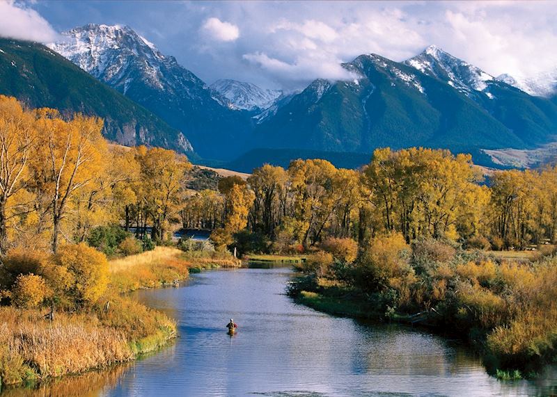 Angling in the Paradise Valley near Bozeman, Montana