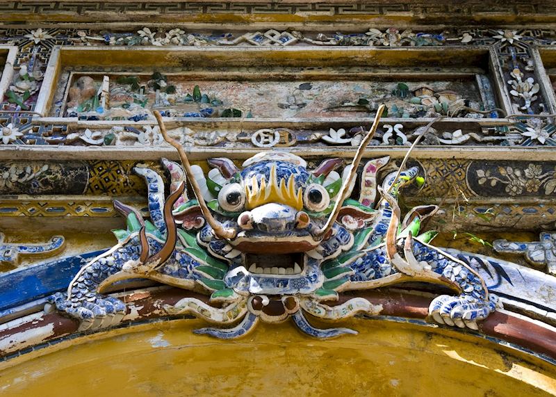 Brightly coloured dragon, Hue Vietnam