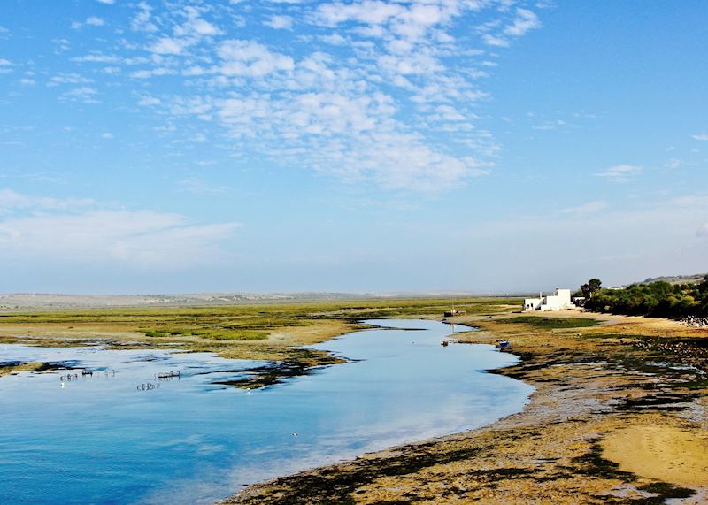 Oyster farm at low tide, Oualidia
