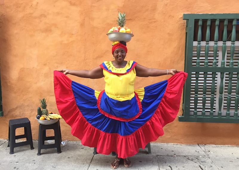 Palenquera lady in Cartagena
