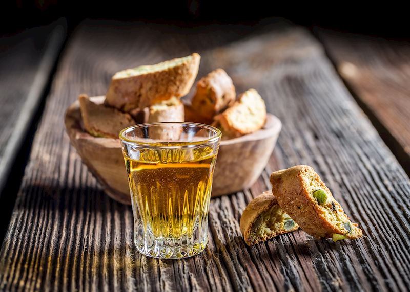 Crispy cantucci with Vin Santo wine, Tuscany