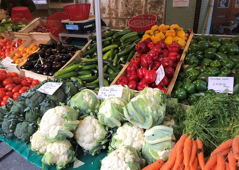 Fresh produce for the cooking class