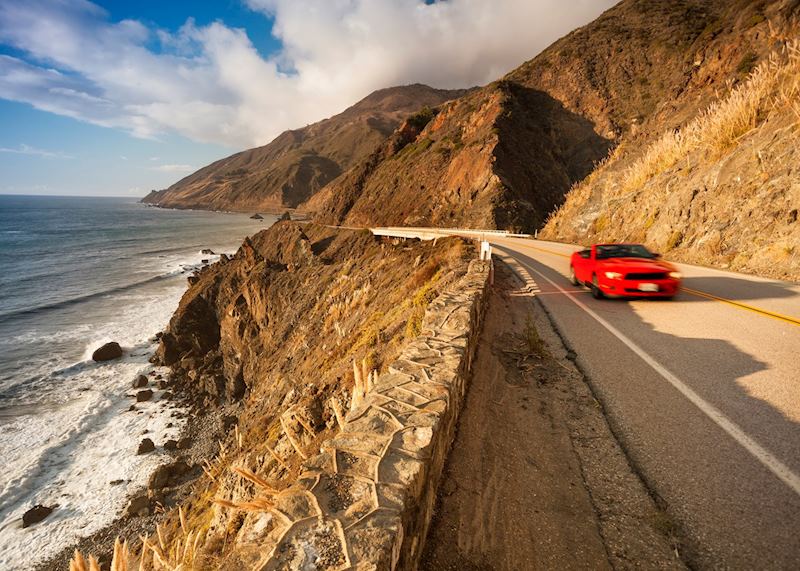 Scenic road on the Big Sur, Coastline and sea California