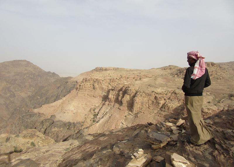 Canyon landscape on the back entrance to Petra