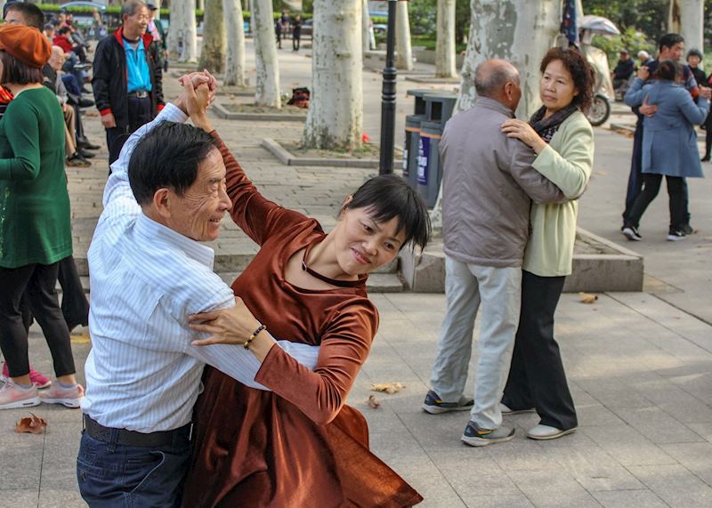 Dancers at a park in Shanghai's Former French Concession