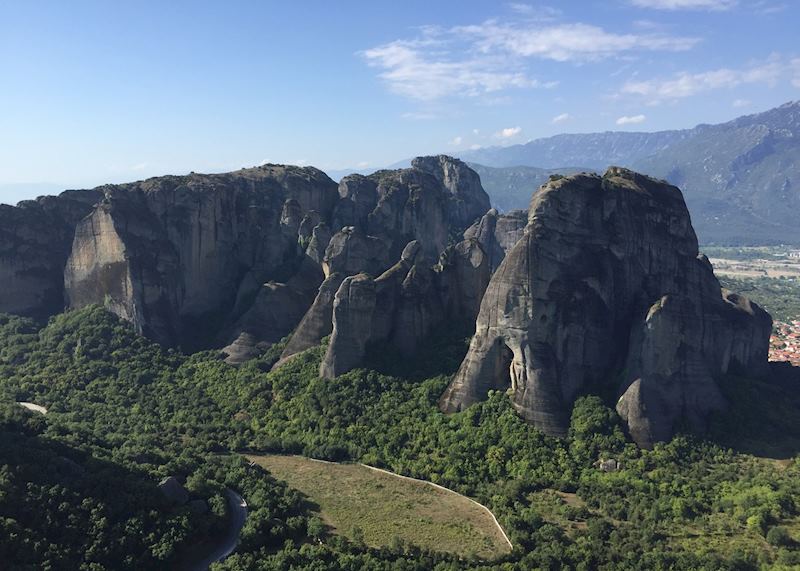 View of Meteora and Pindus Mountain range, Greece