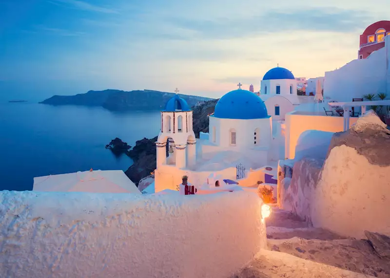 Views in the evening, Fira