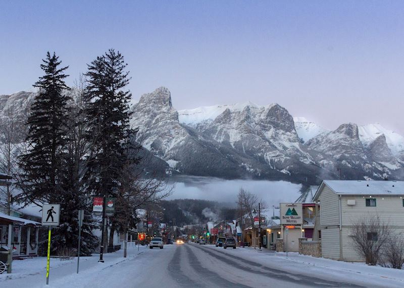 Canmore downtown in winter, Alberta