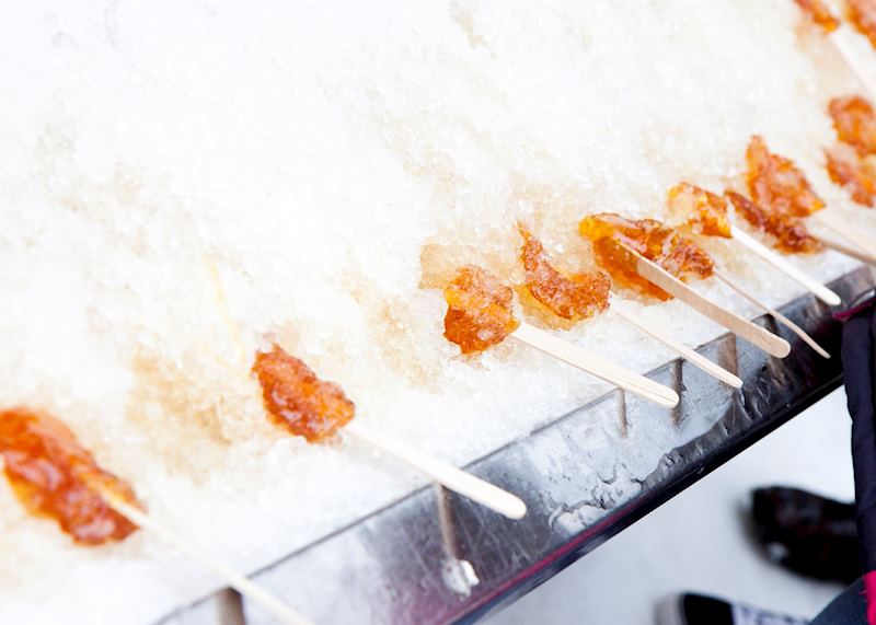 Maple taffy candy, Montréal