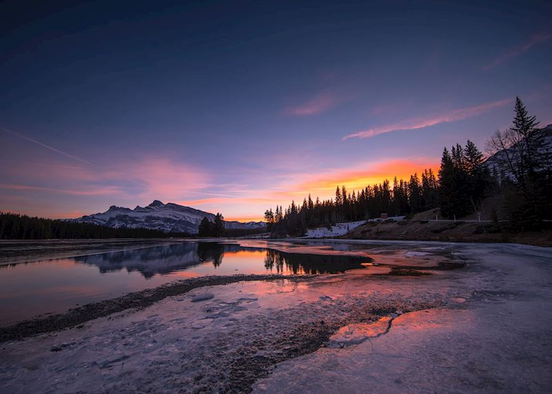 Athabasca River at sunset, Jasper National Park