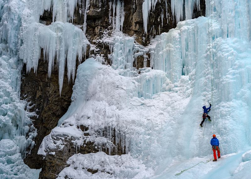 Ice climbing in Jasper National Park