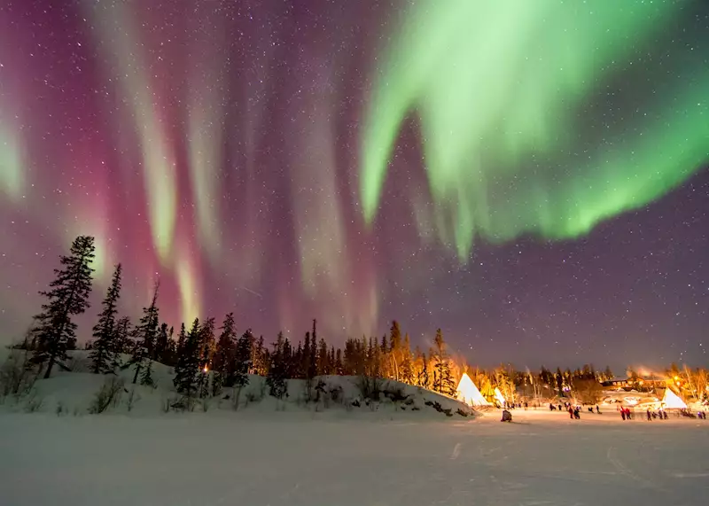 Northern lights in Canada and Alaska
