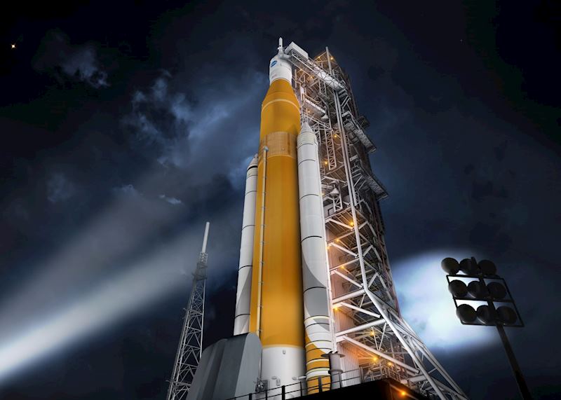 NASA space launch system and Orion capsule, Houston